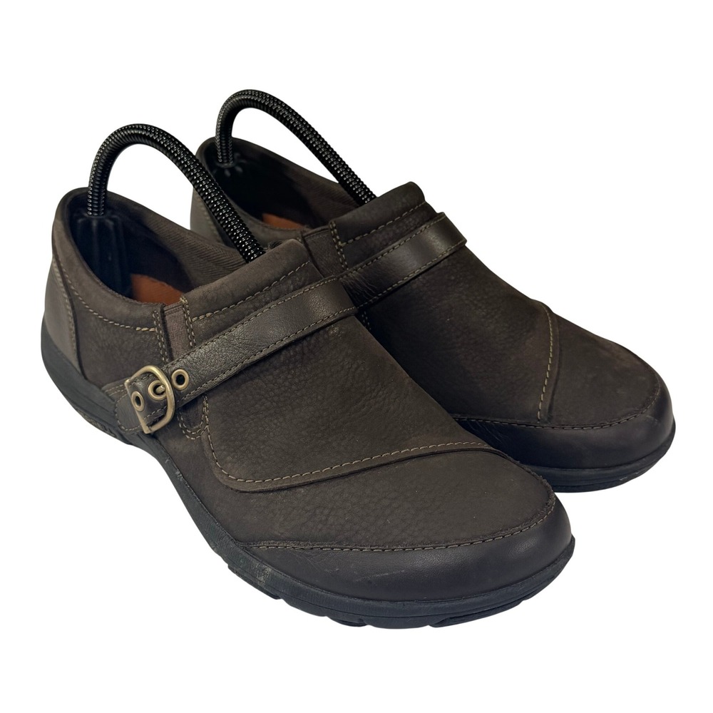 Merrell Dassie Loafer Womens 9.5 Brown Leather Buckle Strap Slip On Walking Shoe